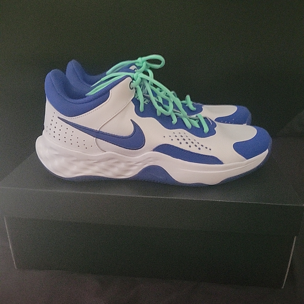 Nike Blue and White Athletic Shoes with Chunky Design